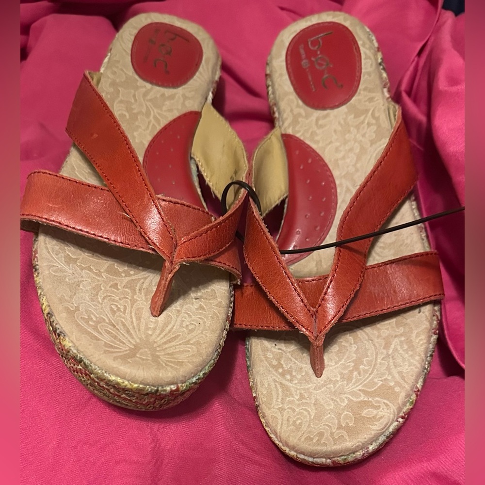 BOC Red Sandals Casual Slip-On